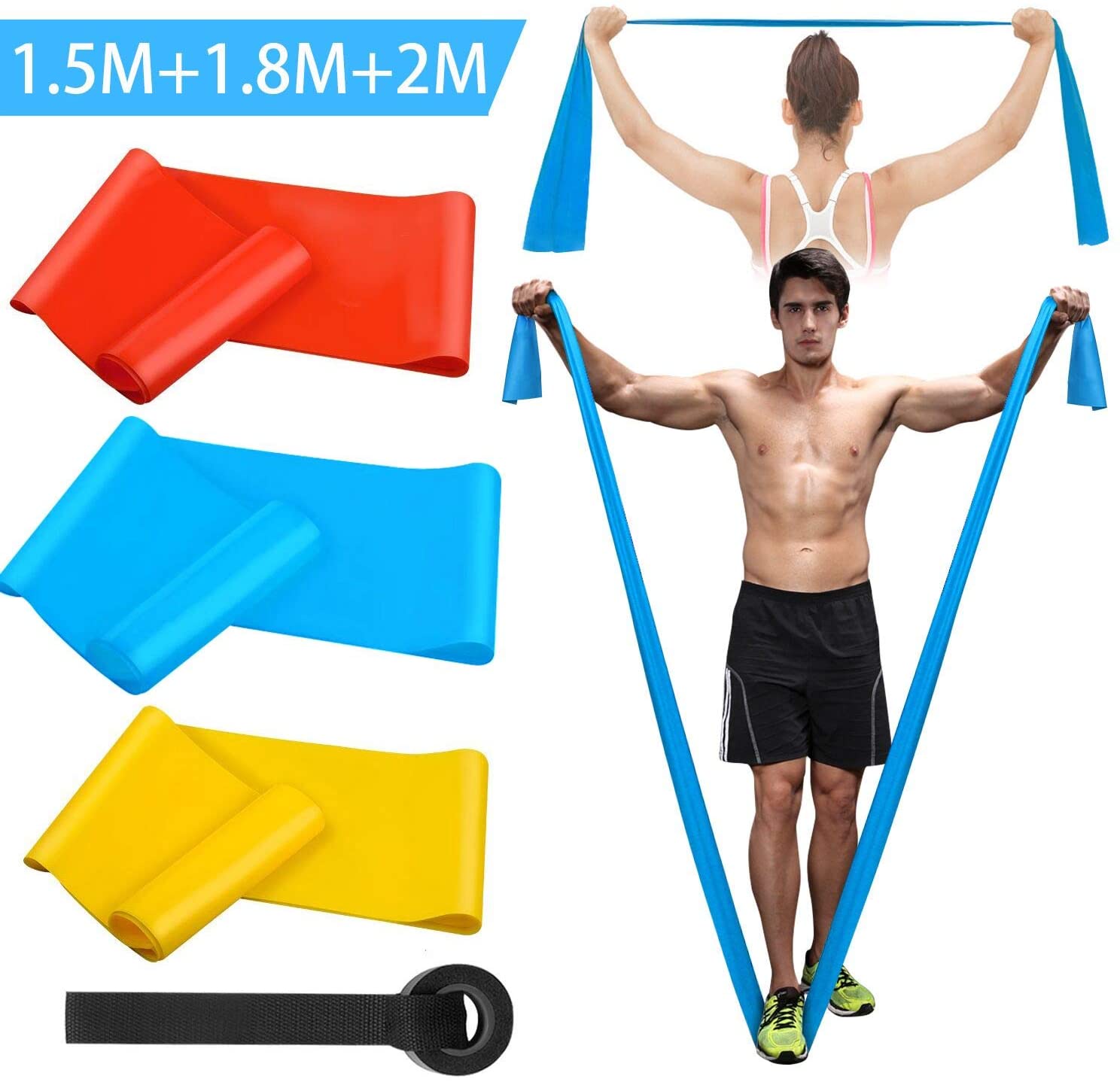 Crossfit Accessories - Elastische fitnessbanden 3-delige weerstandsbanden Elastische fitnessbanden